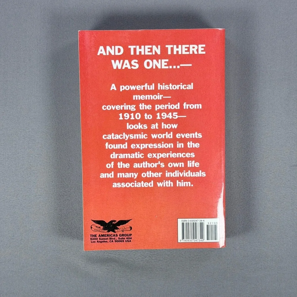 Michael Stone And Then There Was One Paperback 2001 First Printing Jewish Memoir